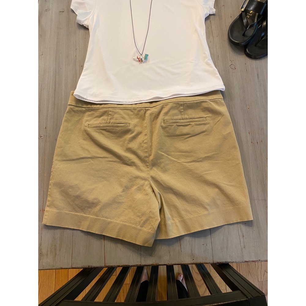 LOFT‎ The Riviera Short Womens 14 Tan Khaki Chino Cotton Stretch Mid Rise Shorts - Picture 10 of 13